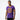 Close-up of a model wearing a white Omega flocked ringer T-shirt showing the velvety shield detail.