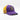 Close-up of small omega color block baseball cap highlighting embroidered shield, founding year, and Greek letters on a white background.
